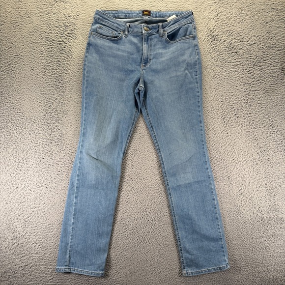 Lee Denim - Lee Legendary Jeans Womens 12 Blue Cotton Denim Straight Workwear Faded Stretch